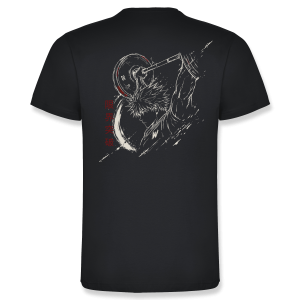 espalda camiseta de algodón unisex color gris antracita con diseño Blockout