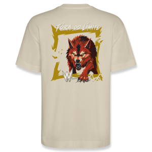 Espalda camiseta algodón oversize unisex con diseño instinto fuego