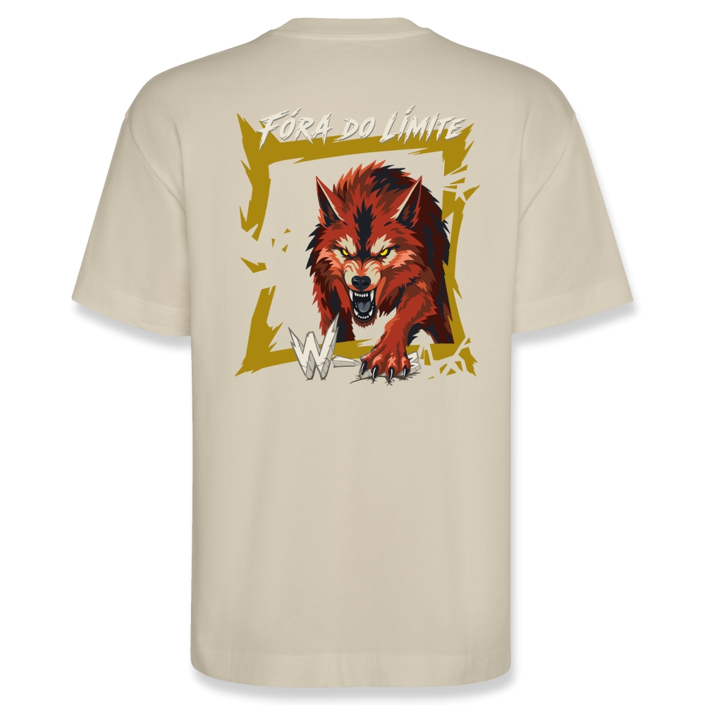 Espalda camiseta algodón oversize unisex con diseño instinto fuego