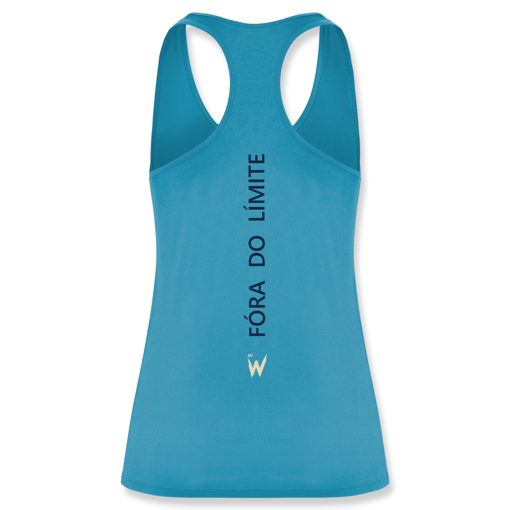 Espalda camiseta técnica de mujer diseño Vento en color turquesa